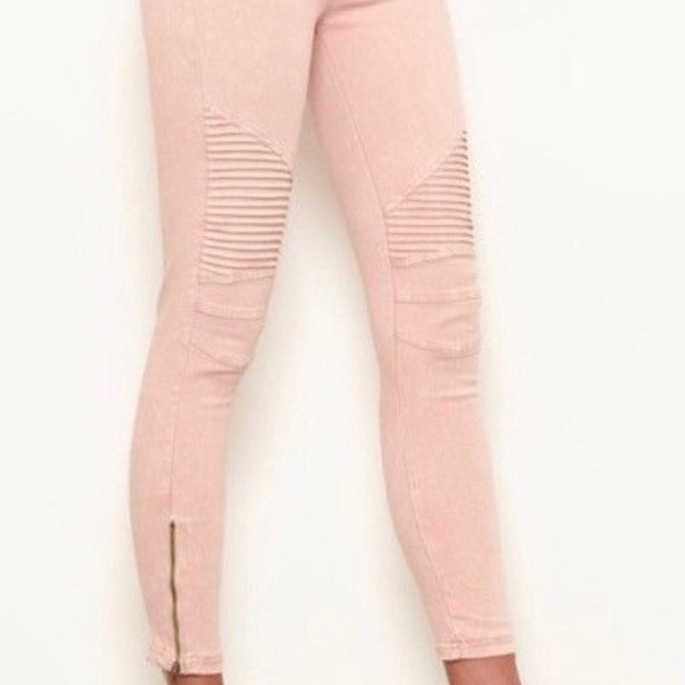 Blush moto leggings size large like new